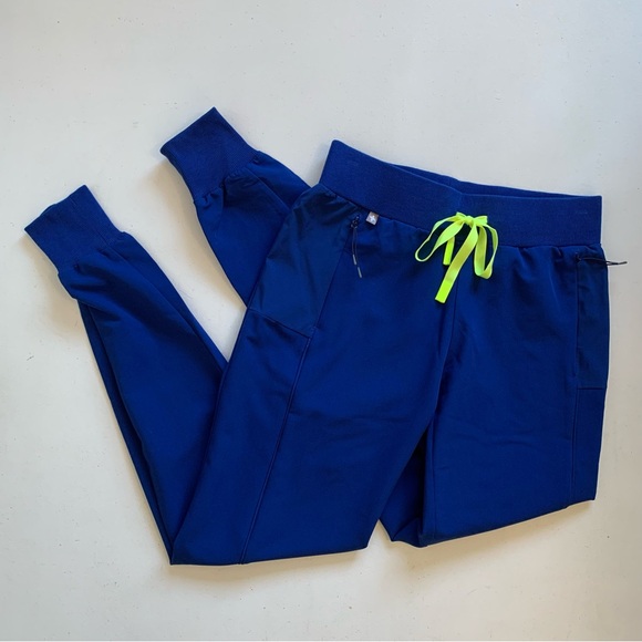 Figs Pants - Figs XXS TALL Electric Blue Boston Slim Tall Jogger Scrub Pants NWT TALL INSEAM